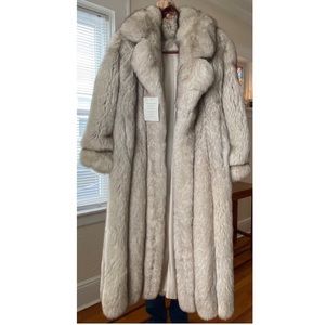 Genuine Vintage Blue Fox Fur Coat Size S